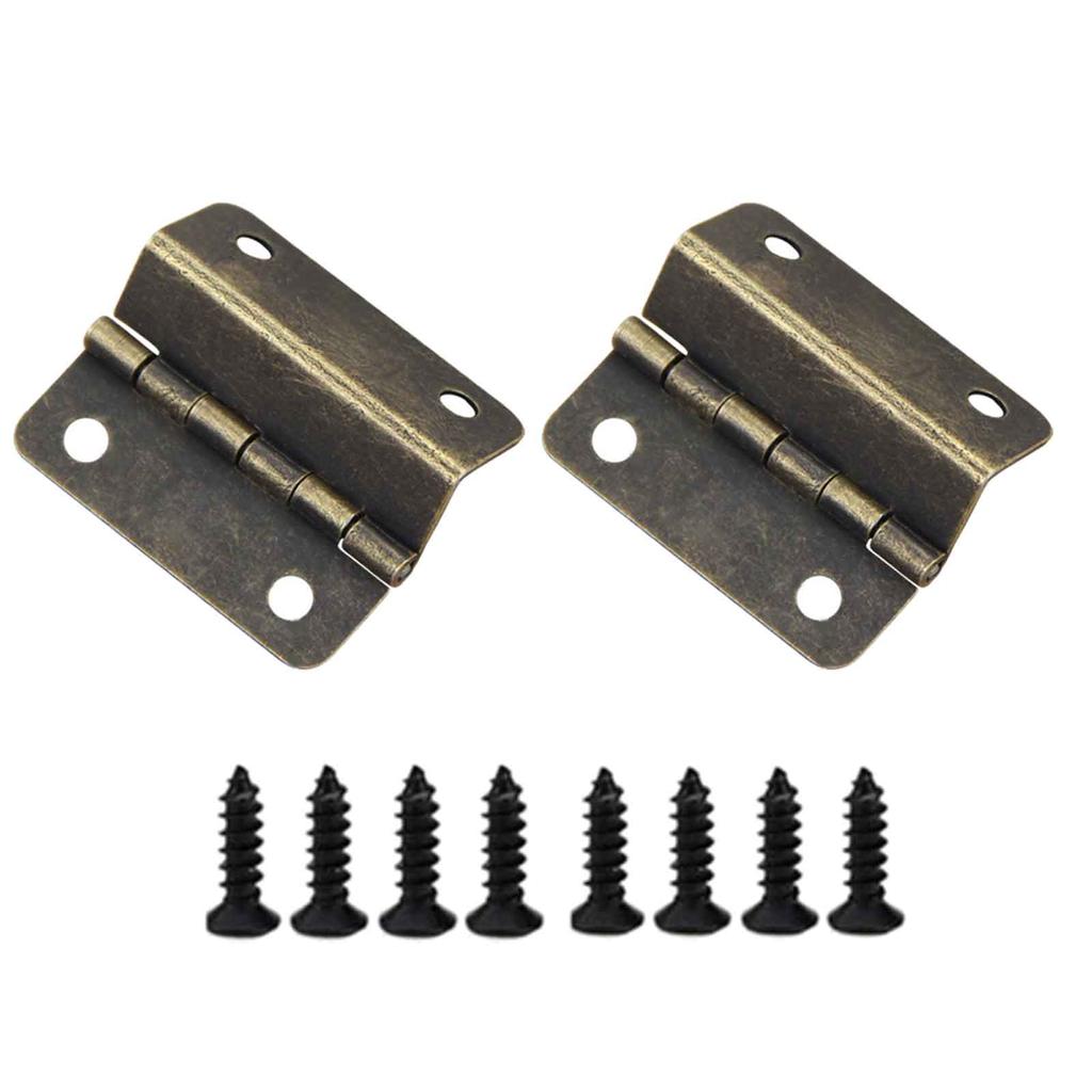 2Pcs Cabinet Door Hinge Luggage Jewelry Wood Boxes Antique Hinges Three-Folding Hinges Home Furniture Decors Hardware