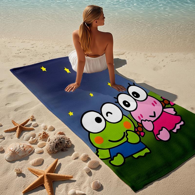 proof beach towel with a Sanrio3 pattern - soft,absorbent,quick-drying,machine washable - perfect for swimming,camping,bathing