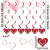 Creative Red Heart Valentine's Day Ornaments DIY PVC Hanging Decorations Love Letter Hanging Swirls Valentines
