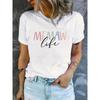 Casual Short-Sleeve Crew Neck T-Shirt with Graphic Print, Perfect for Summer And Spring, Designed for Women