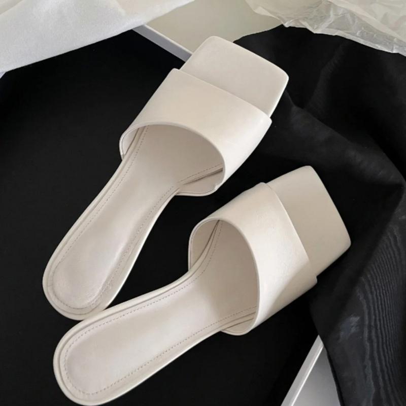 Fashion Summer New Design Concise Wedges Mid Heels Women Shoes 2025 Fashion Square Toe Slippers Party Dress Sexy Comfy Women Sandals