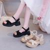 Platform sandals women's fashion new versatile sandals women's open-toe cross strap