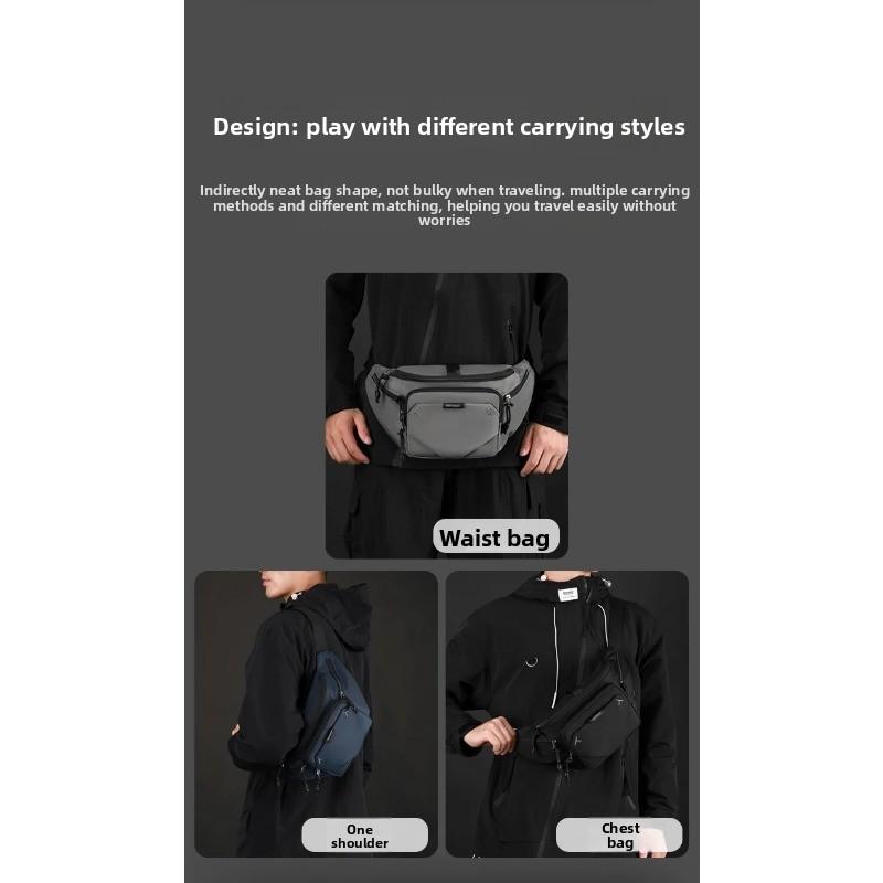 Men's Bag Waterproof Chest Bag Multi-functional Outdoor Sports Shoulder Bag Travel Portable Waist Pack Crossbody Sling