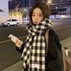Rhombus red plaid scarf women's winter new versatile Korean version Japanese autumn and winter atmosphere Korean scarf