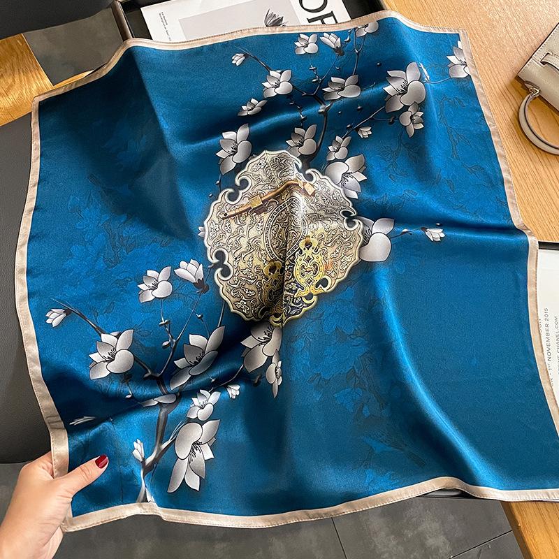 Silk scarf - women s elegant decorative shawl - genuine silk autumn/winter printed scarf 65*65CM