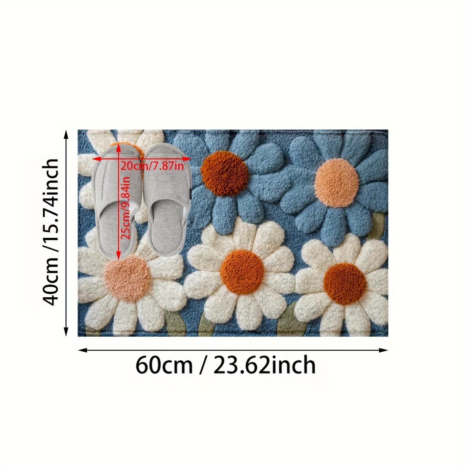 

Daisy Pattern Carpet Doormat Non-slip Laundry Room Rug For Bedroom Floor Mat Home Decor Bedside Rugs Outdoor Carpet 40X60CM (1.3X2FT