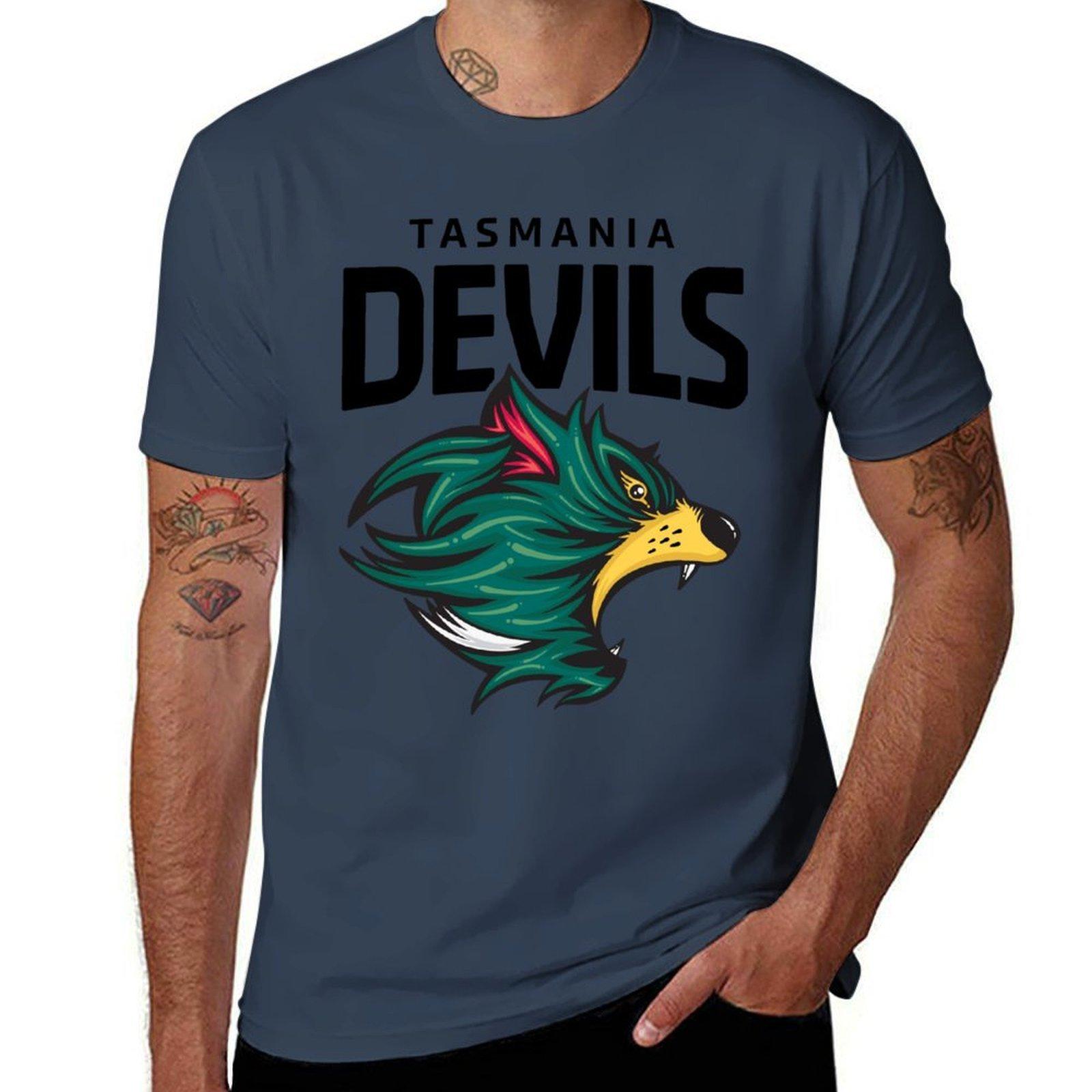 Tasunisexia Devils Football Club Black Lettering Tshirt Large Size Casual Short Sleeve Top S