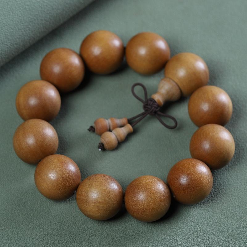 Barbie Sandalwood Buddhist Prayer Beads Bracelet, Unisex 108 Beads, Traditional Couple Jewelry, Wenwan Ornaments