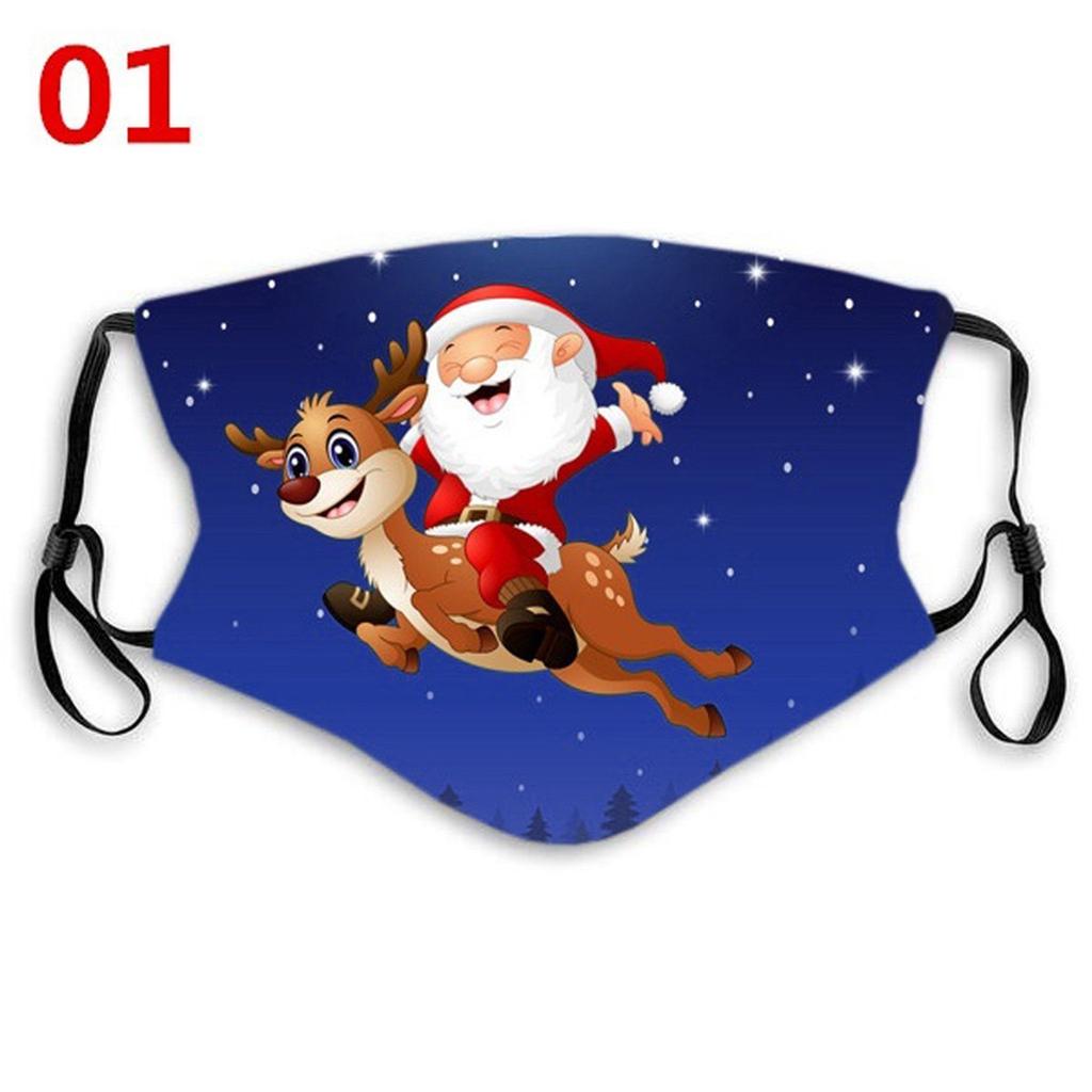 Unisex Fashion Christmas Snowman Printing Mask  Washable Face Mask