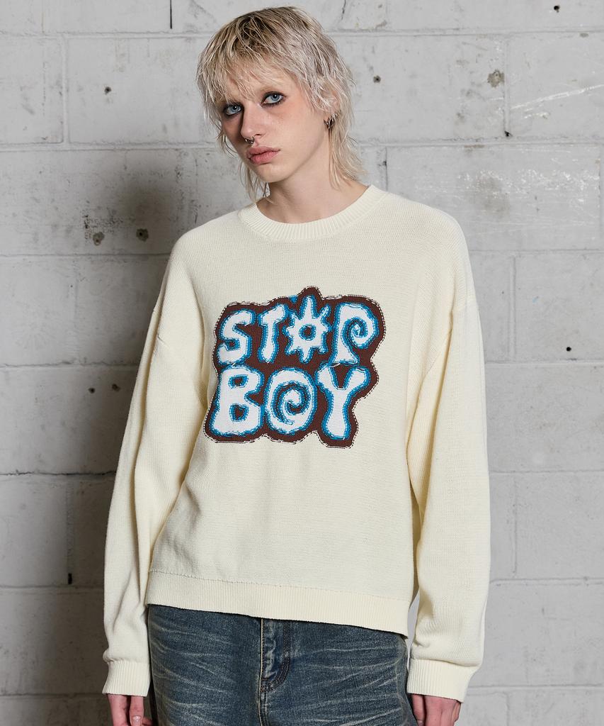 HOODHOOD Star Boy Flocked Knit Ivory