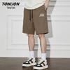 TonLion Men's Summer Pure Cotton Loose-Fit Straight-Leg Shorts
