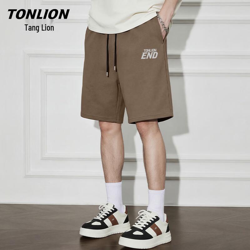 TonLion Men s Summer Pure Cotton Loose-Fit Straight-Leg Shorts XL