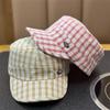 New Thin Plaid Flat Top Beret Hat Women Vintage Newsboy Cap Luxury Casual All-match Painter Hat