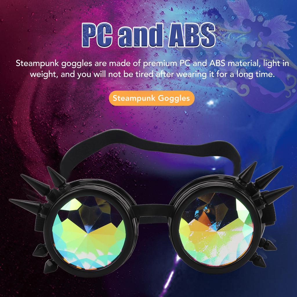 Steampunk Goggles Retro PC ABS with Elastic Band Kaleidoscope   Glasses for Party