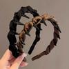 Wave Pattern Wrapped Hair Hoop Comfortable Non-Slip Headband Women's Satin Hairband  Daily Wear
