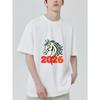 Black T-Shirt Horse Head 2026 Print Casual Wear For Men And Women Streetwear Fashion Summer Outfit