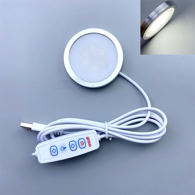 USB DC5V 2W Dimmbarer Mini-LED-Strahler Aufputz Runde Deckenleuchte DIY Beleuchtung für Vitrinen für Zuhause Ausstellung Vitrine
