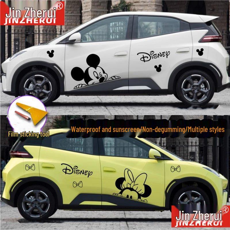 BYD Seagull Car Decals: Cute Mickey & Minnie Cartoon, Dolphin Design