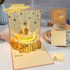 Folding Type Birthday Card 3D Light Greeting Cards New Gift Message Cards  Birthday Party Supplies