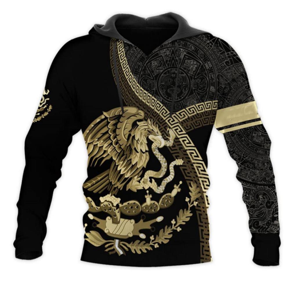 Mexiko Nationalwappen Flagge 3D-Druck Herbst Herren/Damen Hoodie Lässiger Oversized Pullover Beliebtes Sweatshirt Mode Herrenbekleidung