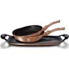 BERLINGER HAUS Set de 2 poêles à frire + 1 plancha, Collection Rose gold