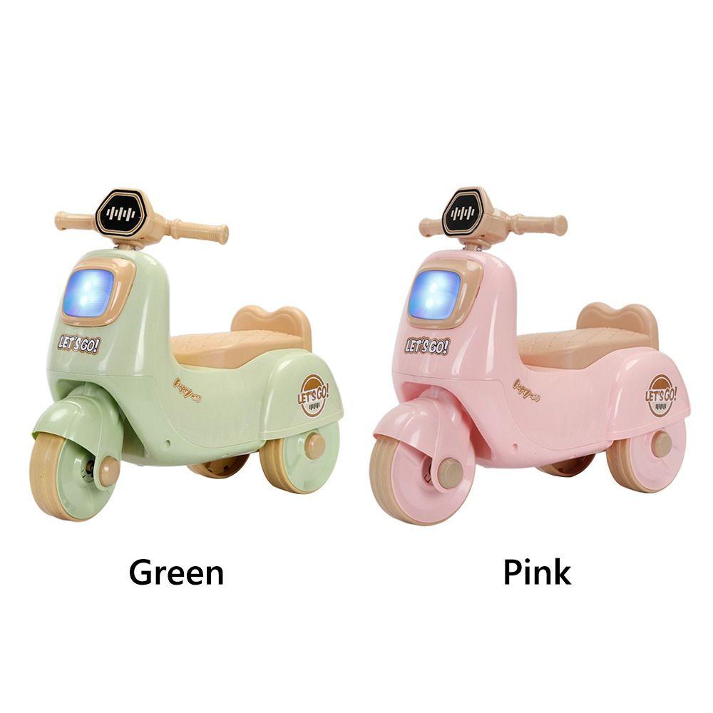 Mașină de jucărie cu trei roți, roz, verde, tricicletă, premergător, pentru copii de 1-3 ani, cu muzică ușoară