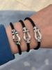 High Quality Luxury Freded Horseshoe Buckle Bracelet Red/Black Nylon Rope U-shaped Buckle Bracelet Men's and Women's Bracelets