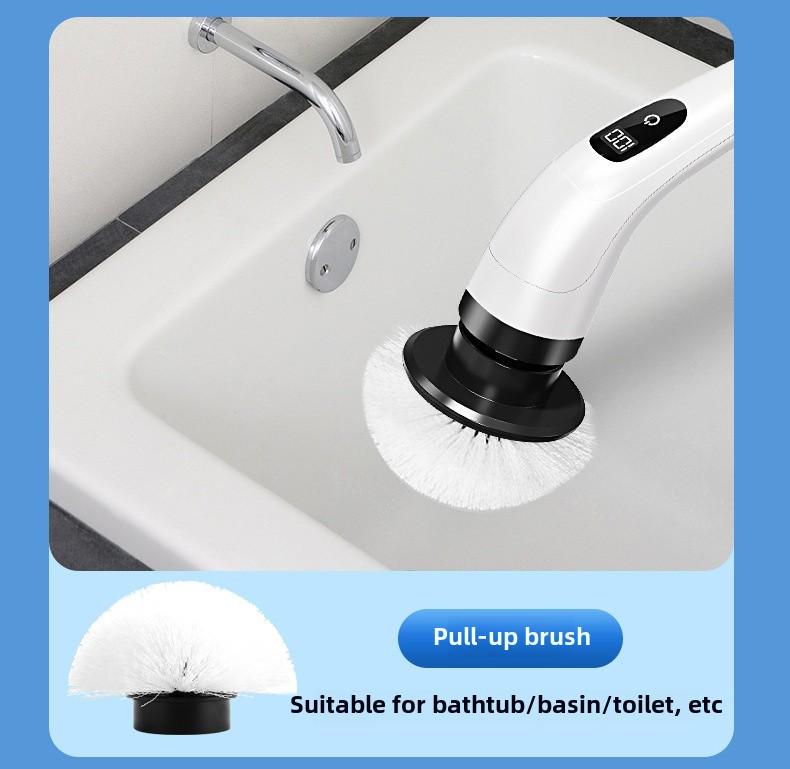 9-in-1 Electric Bathroom Cleaning Brush with Dual-Length Handles