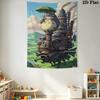 Neighbor Totoro Magical Journey Tapestry Background Cloth Wallmounted Home Decor Background Wall Hanging Cloth Homestay Soft Decoration Tapestry