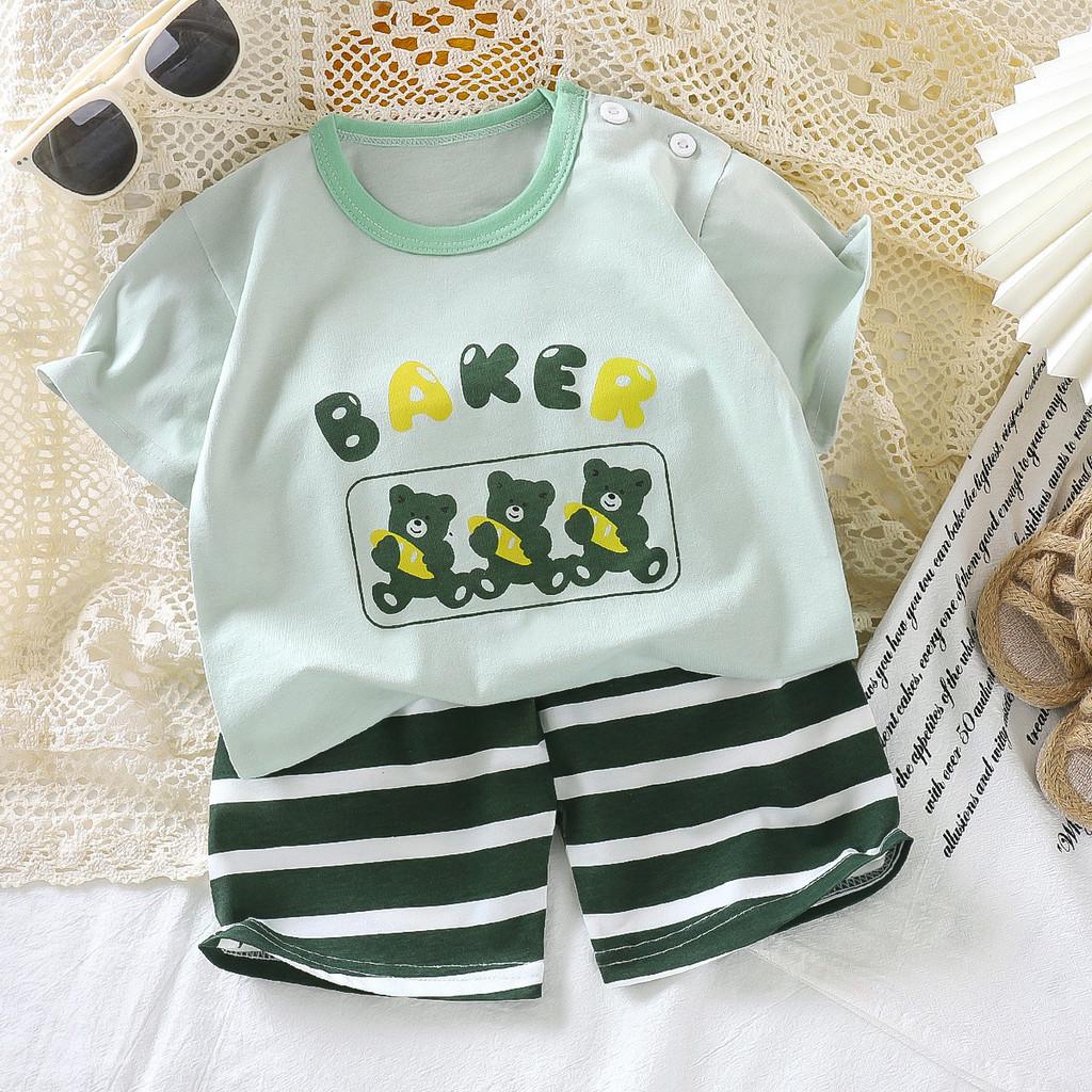 Sommer Cartoon Hoodie und Shorts Set für Kinder aus weicher Baumwolle