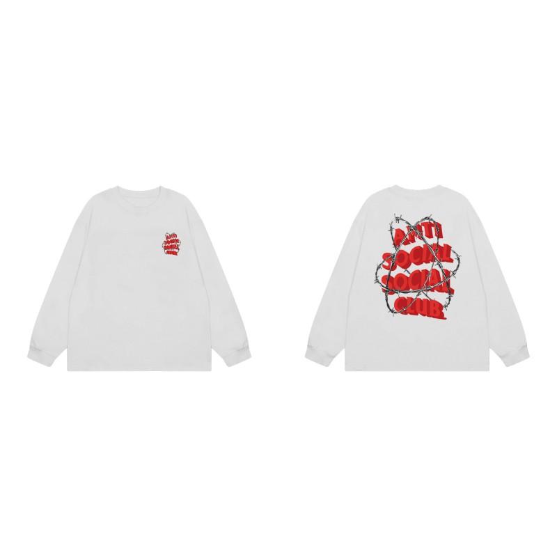 ASSC 3D Thorn Print T-Shirt Loose Fit Long Sleeve Men Women Casual Streetwear