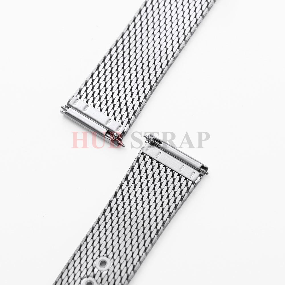20mm pro Omega Seamaster Nerezová ocel Plochý interface Síťovaný řemínek na hodinky Business pro pánskou módu S rychloupínáním
