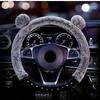 Plush Winter Steering Wheel Cover Set - Faux Fur Handbrake & Gear Knob Covers for Warm Driving
