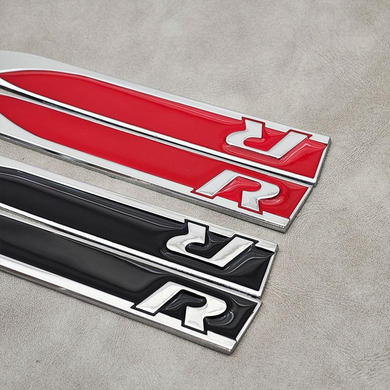 2026 Nuevo Para VOLKSWAGEN VW 2 uds Logo Metálico Emblema R Insignia Lateral de Guardabarros de Coche Para Volkswagen VW Passat Polo Golf 4 5 6 7 Jetta Tigua