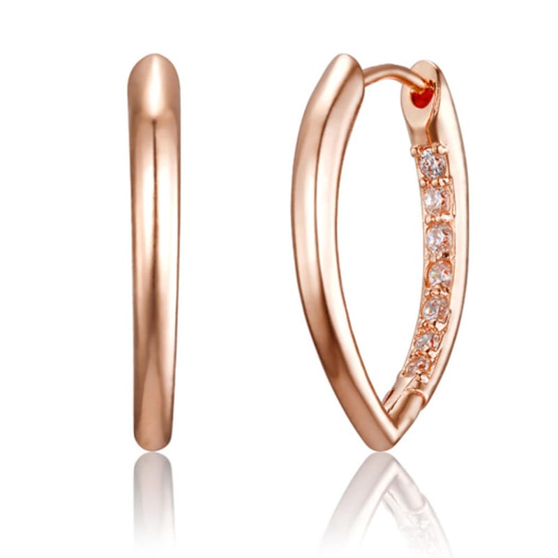 CRANNE 14K GF Basic Line Cubic One-Touch Ring Earrings C24EGF195