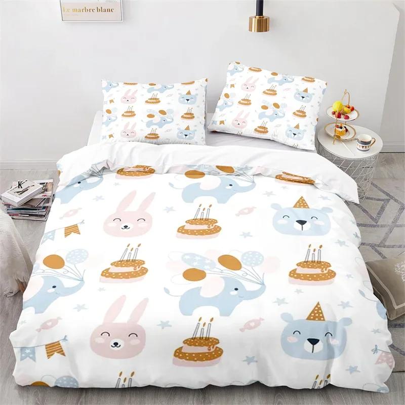 Cartoon Animal Duvet Cover King Twin For Kids Girls Boy Teen Kawaii Dinosaur Dog Comforter Cover Microfiber 3D Print Bedding Set