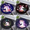 1Pc Unicorn Circular Print Rug - Home Decoration Carpet For Living Room Bedroom Flooring Computer Chair Area Rug