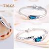 Fashion Lady Silvery Colory Color Metal Chain Bracelet Charm Cuff Peacock Blue Bangle Trinket