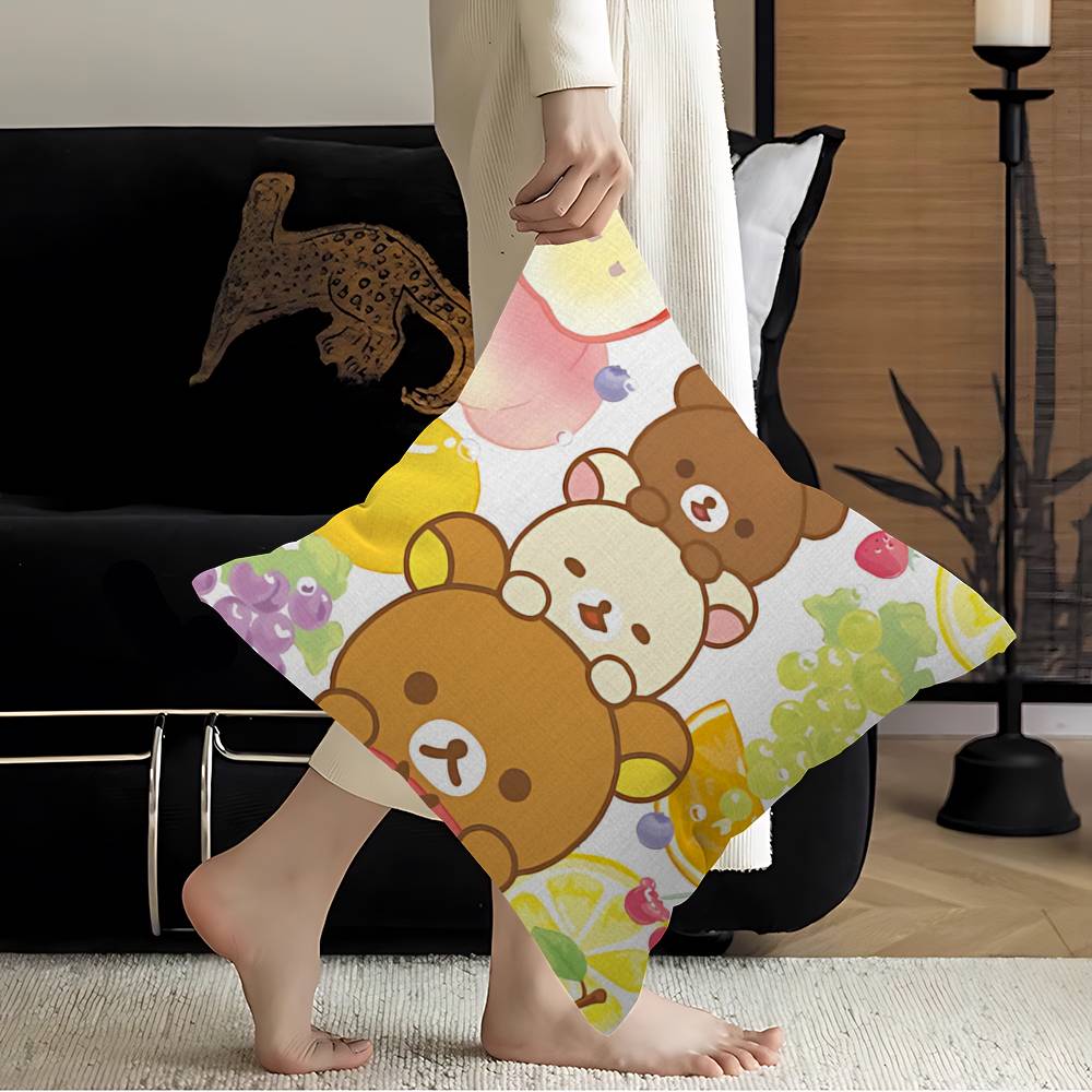 Cute Cartoon Anime RRilakkuma Classic Pillowcases Home Bedding Decorative Pillow Cover Wedding Super Soft Pillow Case 30x30 cm