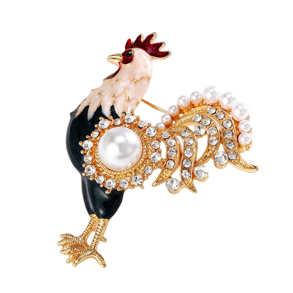 Cultural Zodiacs Rooster Pin Animal Alloy Craftsmanship Brooch Lightweight Accessory For Work Or Celebrations