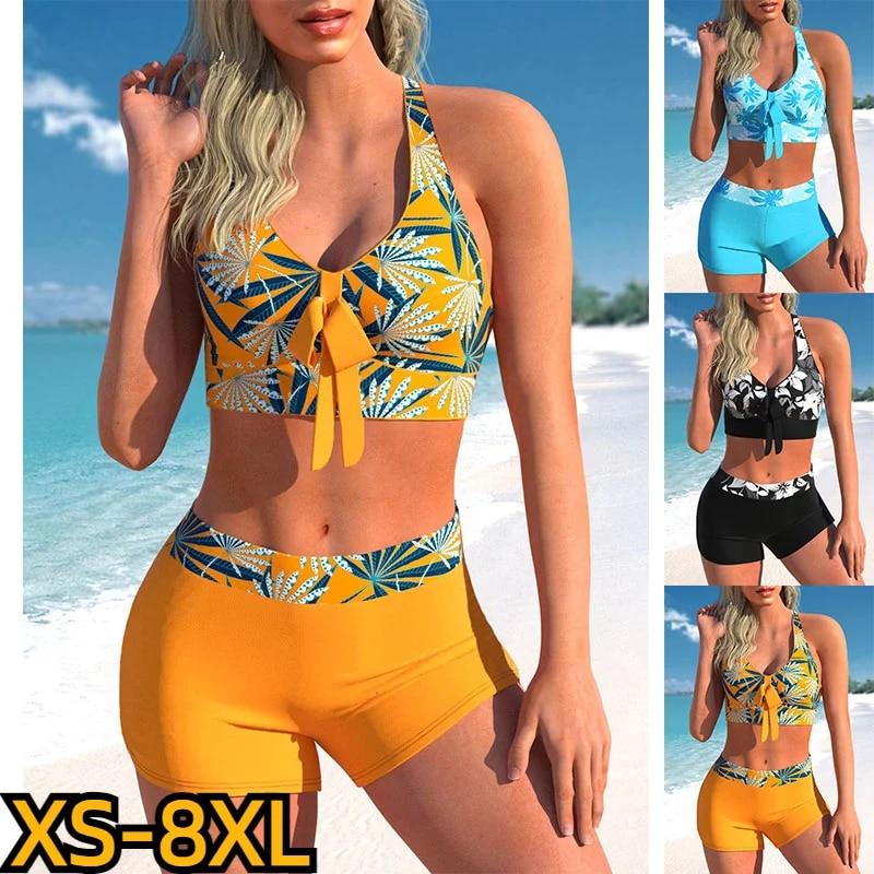 

Комплект из двух предметов, купальник, винтажный купальный костюм, бикини, новый дизайн, купальник с принтом, летняя женская сексуальная пляжная одежда, женский купальник