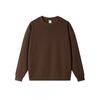 Mens Oversized Heavyweight 450g Fleece-Lined Crewneck Sweatshirt Loose Fit Drop Shoulder Solid Color American Style