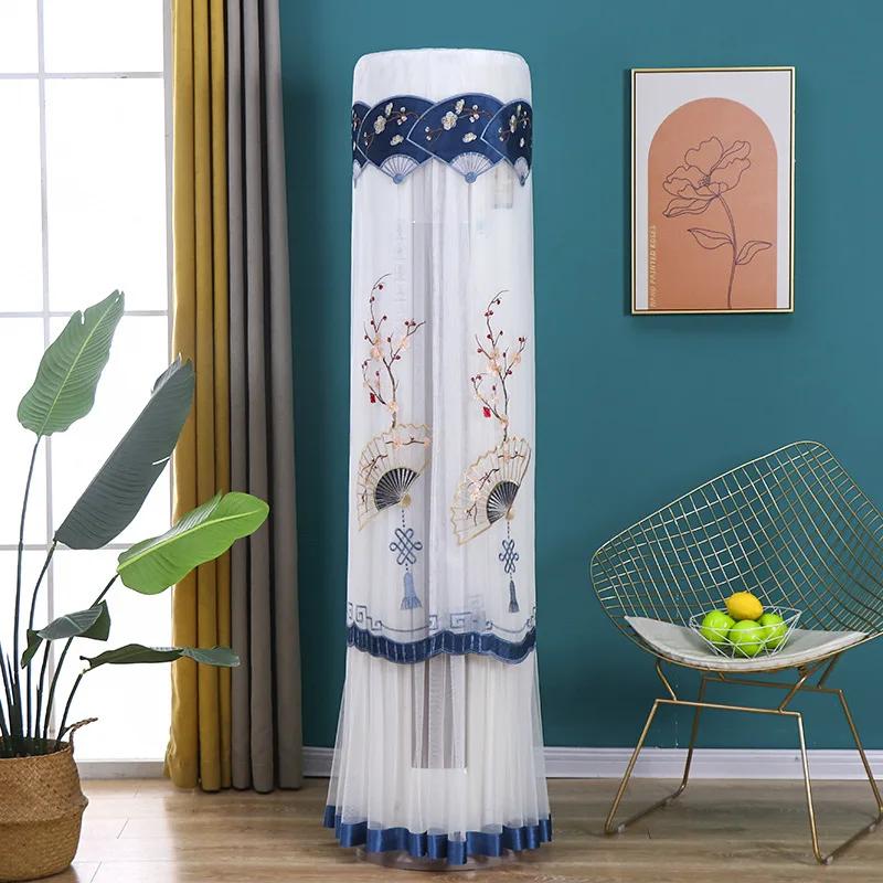 Polyester Romantische Bestickte Klimaanlagenabdeckung Zarte Klimaanlagen-Staubschutzhülle Rundlichkeit Sonnenschutz