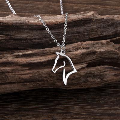 Stainless Steel  Gold Plated Horse Head Necklaces For Men Women Equestrian Jewelry Accessories