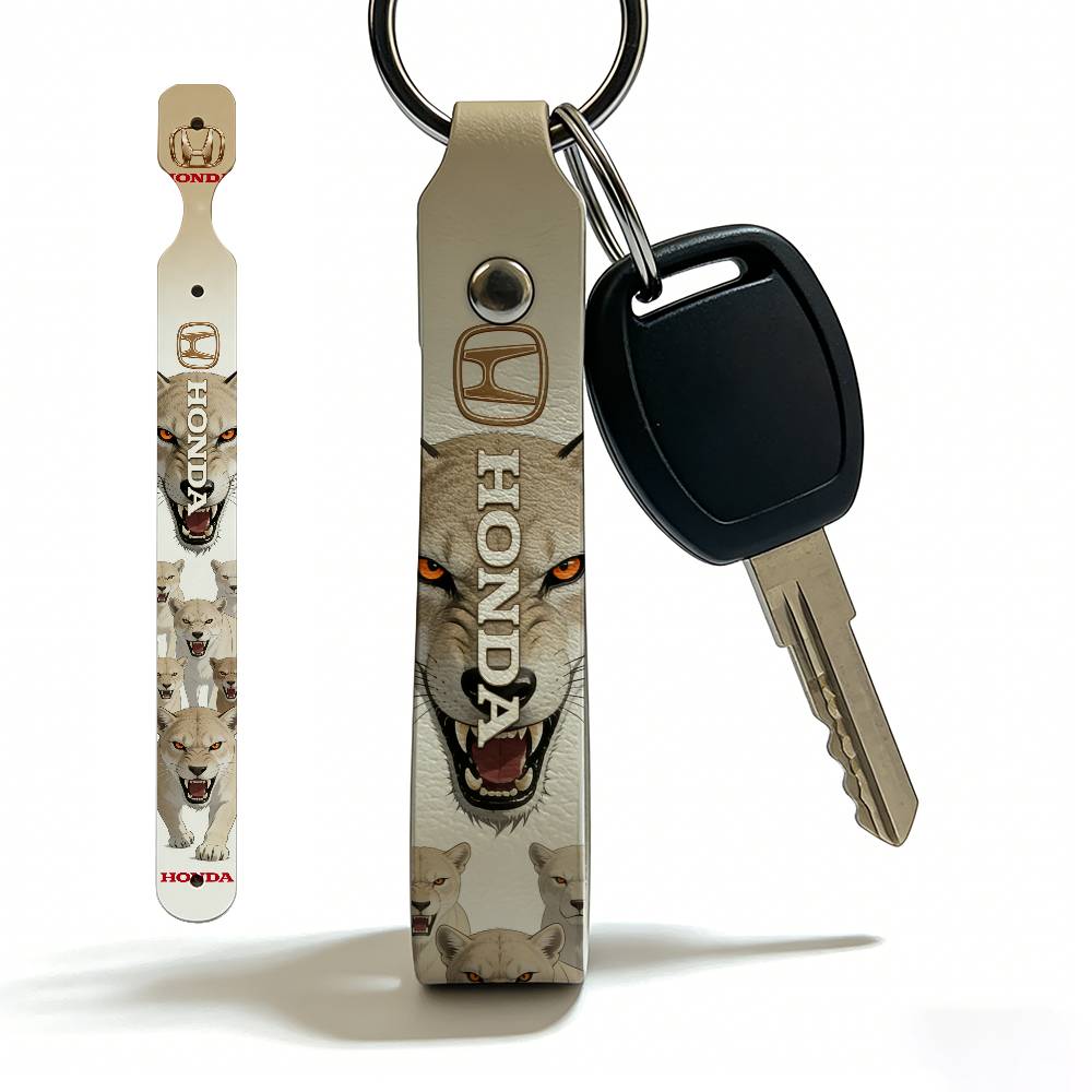 For Honda Soft PU Leather Motorcycle Keychain Lightweight Key Holder For Scooter Racing TV7