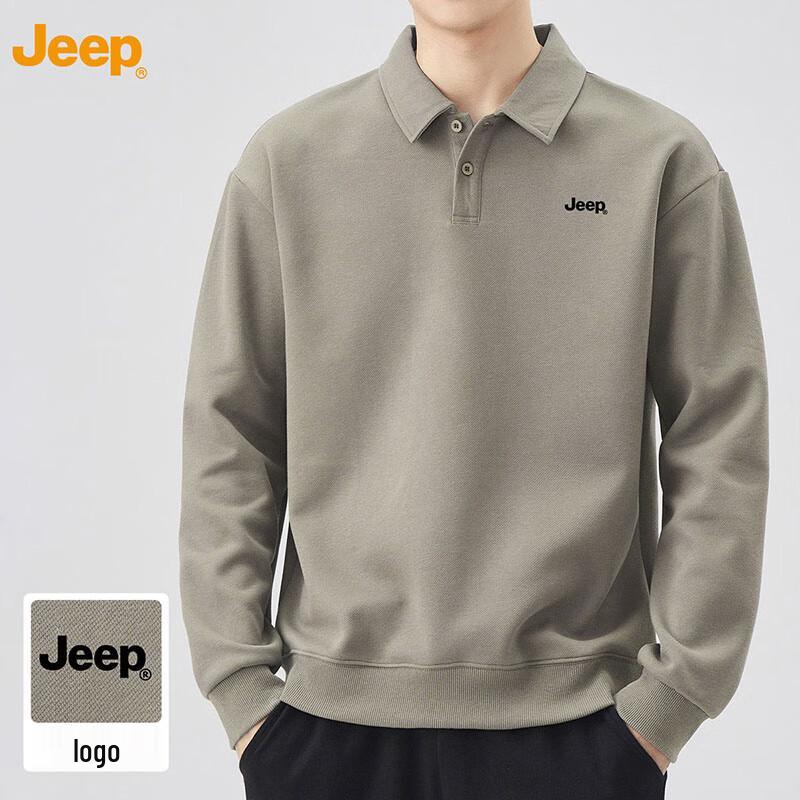 Jeep Men s Autumn Winter Loose Long-Sleeve Polo Sweatshirt XL