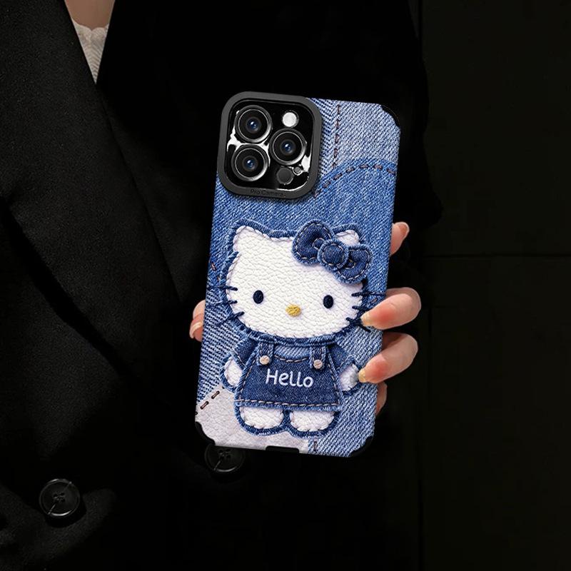 Cowboy Cat Lanyard Suitable for Apple 17 Mobile Phone Case 15promax Silicone Sheepskin 16 Cute Anti-drop 14 Girls