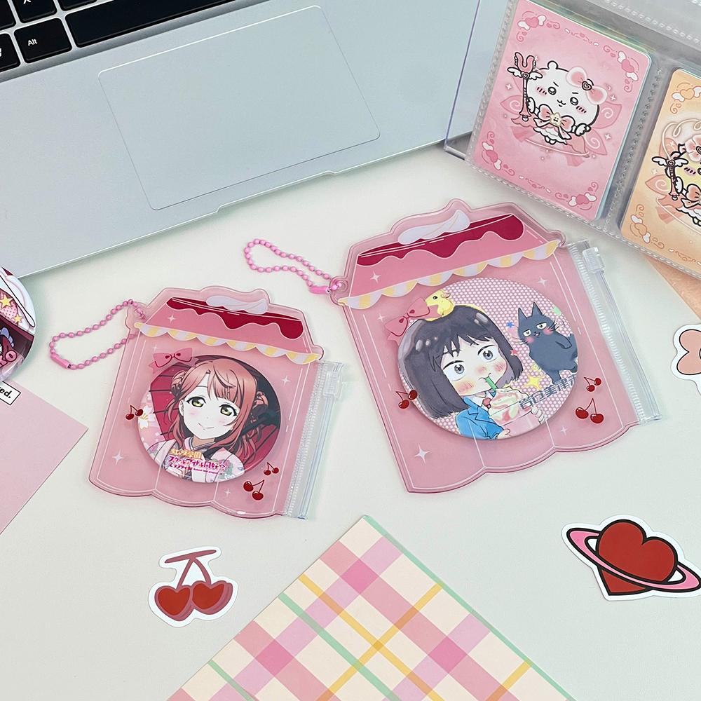 Pudding Shape Ita Bag Pin Case Badge Protector Transparent Case For Anime Badge Pins Decoration Cartoon Ita Bag Accessories