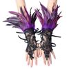 Halloween Costume, Feather Hook Finger Gloves, Party Ball, Black Lace, Wristband Sleeve Accessories