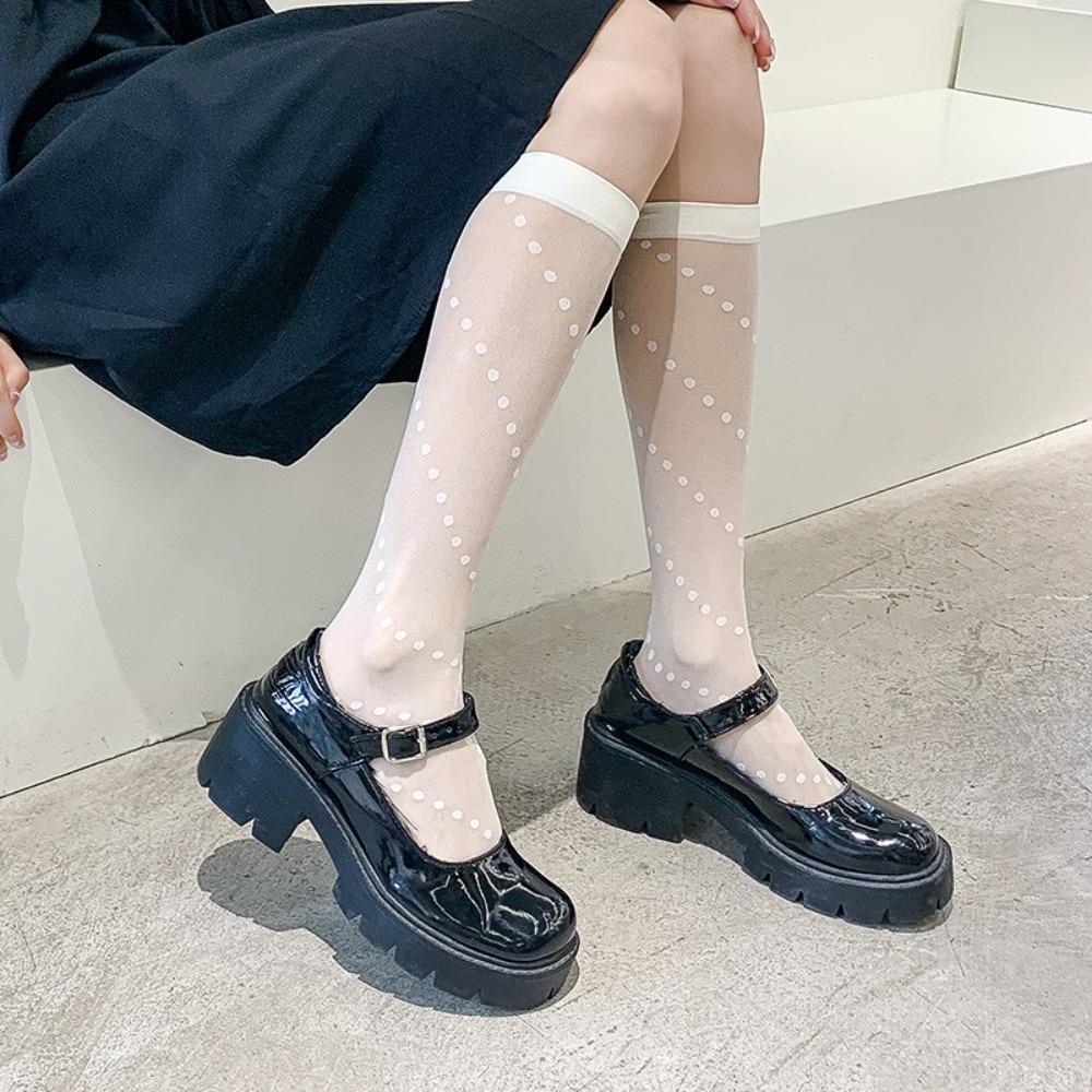 

Носки Sweet Lolita Jk, сетчатые носки средней длины, модные ультратонкие прозрачные носки